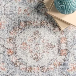Etta Distressed Vintage Washable Area Rug, 5x8