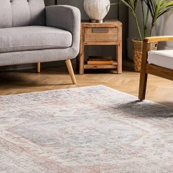 Etta Distressed Vintage Washable Area Rug, 5x8