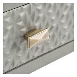 Evelina Gray Textured Single Drawer Accent Table