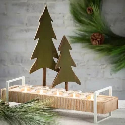 Evergreen Tree Wood Figurines, Set of 3