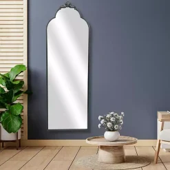 Everlaine Black Modern Victorian Leaner Mirror