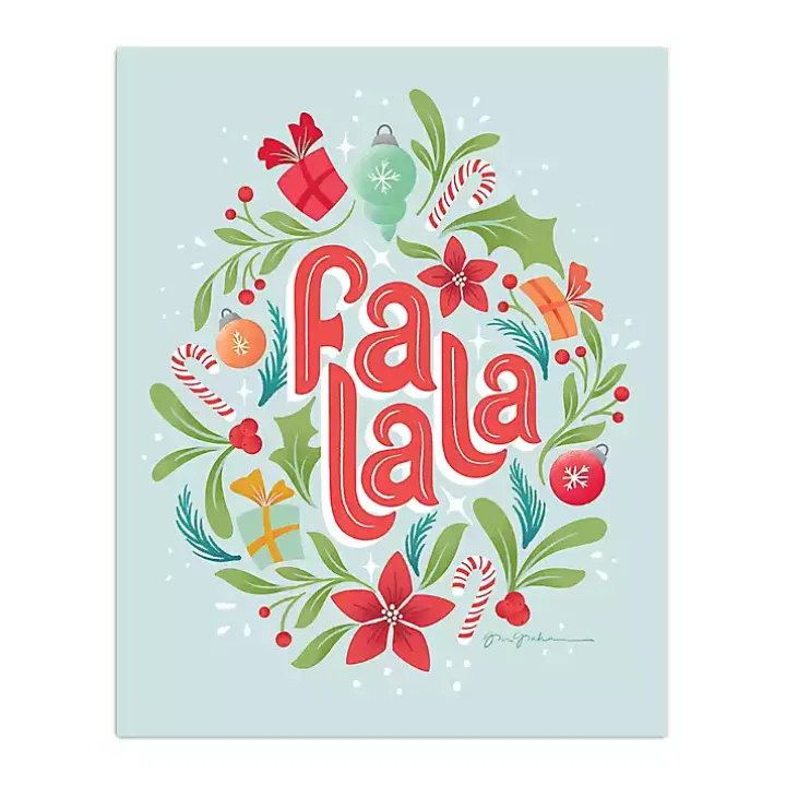 Fa La La Wreath Canvas Art Print