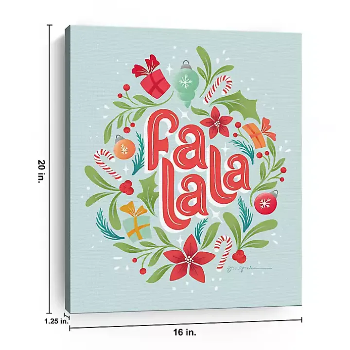 Fa La La Wreath Canvas Art Print