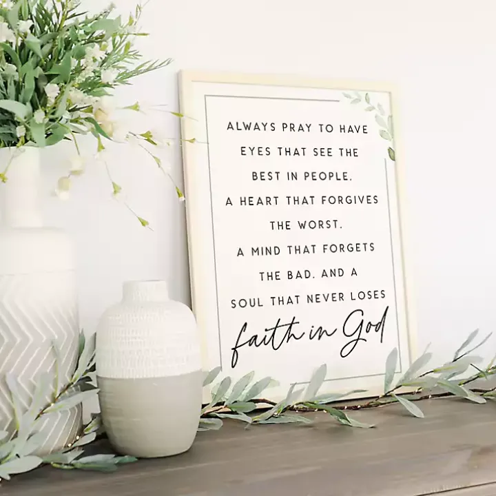 Faith in God Wood Wall Plaque