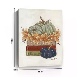 Fall Book Stack Canvas Art Print