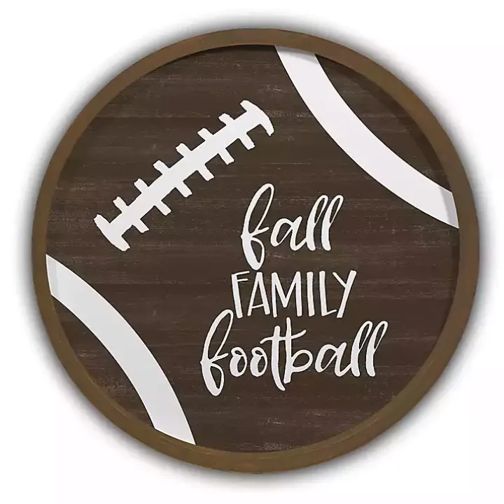 Fall Family Football Brown Framed Wall Plaque