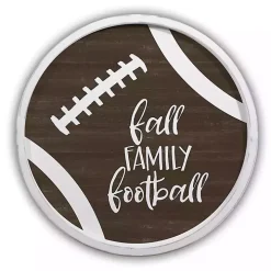 Fall Family Football White Framed Wall Plaque