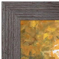 Fall Floral Dog Truck Framed Canvas Art Print