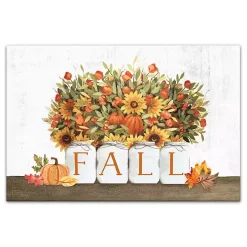 Fall Florals in Jars Canvas Art Print