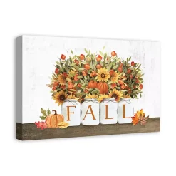 Fall Florals in Jars Canvas Art Print