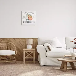 Fall Market Pumpkins Canvas Wall Plaque