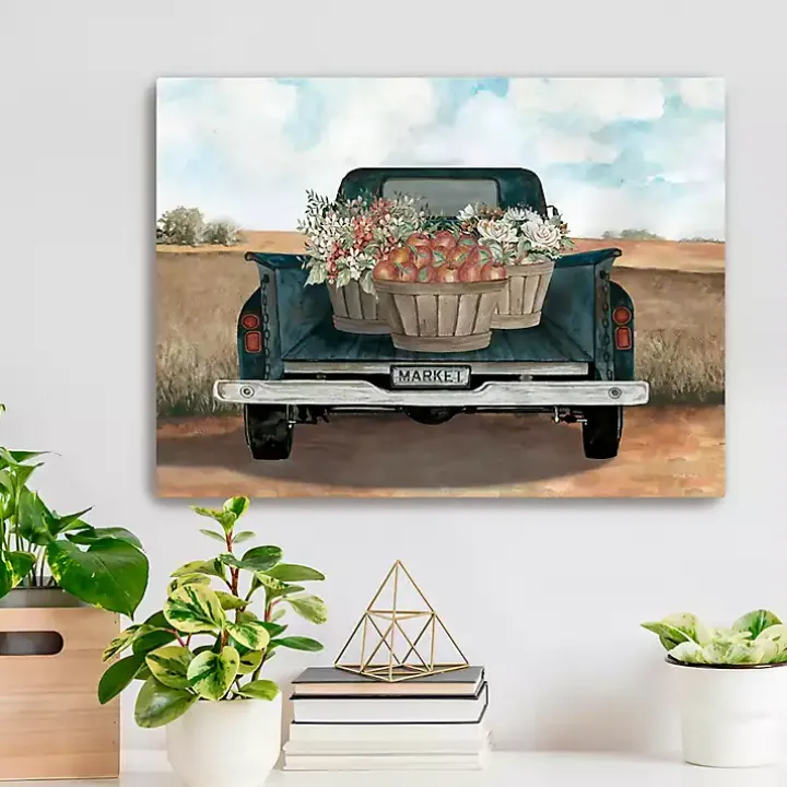 Fall Market Truck Canvas Art Print, 24x18 in.