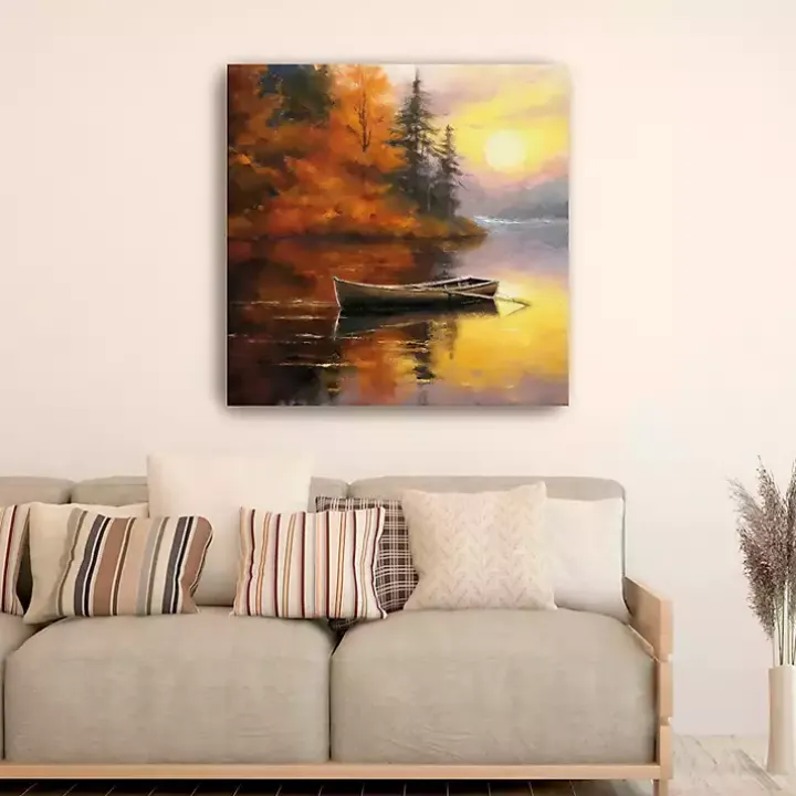 Fall Sunset Canvas Art Print, 40x40 in.
