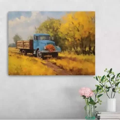 Fall Truck in Field Canvas Art Print, 24x18 in.