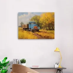 Fall Truck in Field Canvas Art Print, 32x24 in.