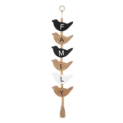 Family Bird Shaped Wood Wall Sign