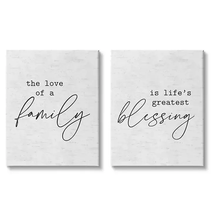 Family Is Life's Blessing Canvas Prints, Set of 2