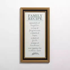 Family Recipe Framed Wall Plaque