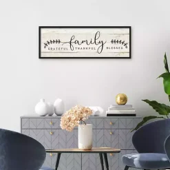 Family Thankful Grateful Blessed Wood Wall Plaque