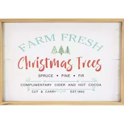Farm Fresh Christmas Trees Wood Framed Wall Plaque