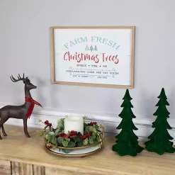 Farm Fresh Christmas Trees Wood Framed Wall Plaque