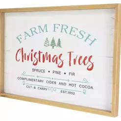 Farm Fresh Christmas Trees Wood Framed Wall Plaque