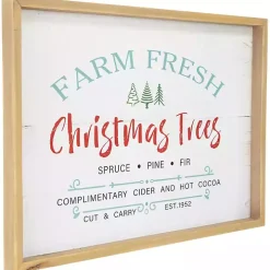 Farm Fresh Christmas Trees Wood Framed Wall Plaque