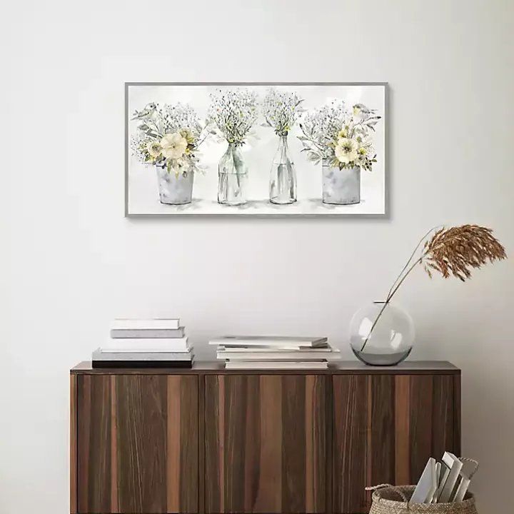 Farmhouse Bouquets Framed Canvas Art Print