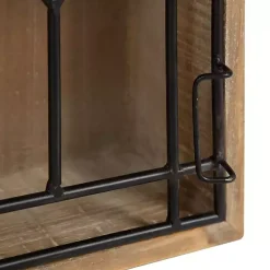 Farmhouse Chic Rustic Wood & Iron Wall Cabinet