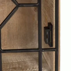 Farmhouse Chic Rustic Wood & Iron Wall Cabinet