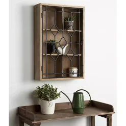 Farmhouse Chic Rustic Wood & Iron Wall Cabinet