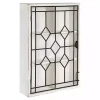 Farmhouse Chic White Wood & Iron Wall Cabinet