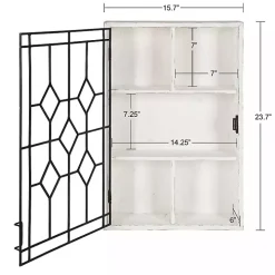 Farmhouse Chic White Wood & Iron Wall Cabinet