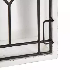 Farmhouse Chic White Wood & Iron Wall Cabinet