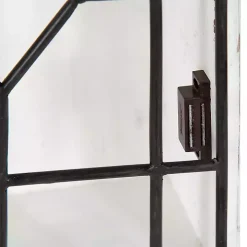 Farmhouse Chic White Wood & Iron Wall Cabinet