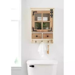 Farmhouse 2-Drawer Wall-Mounted Cabinet