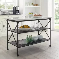 Faux Marble Top 3-Tier Melody Kitchen Island