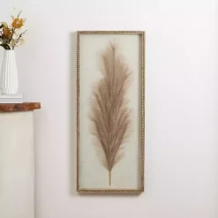 Faux Pampas Grass Beaded Frame Wall Plaque