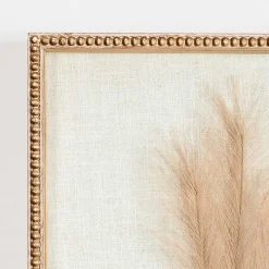 Faux Pampas Grass Beaded Frame Wall Plaque