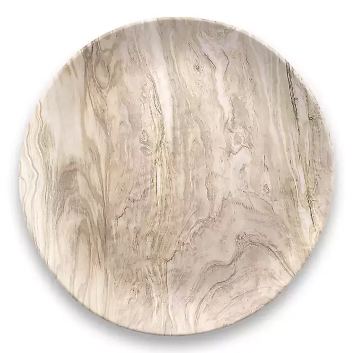 Faux Wood Melamine Dinner Plates, Set of 6
