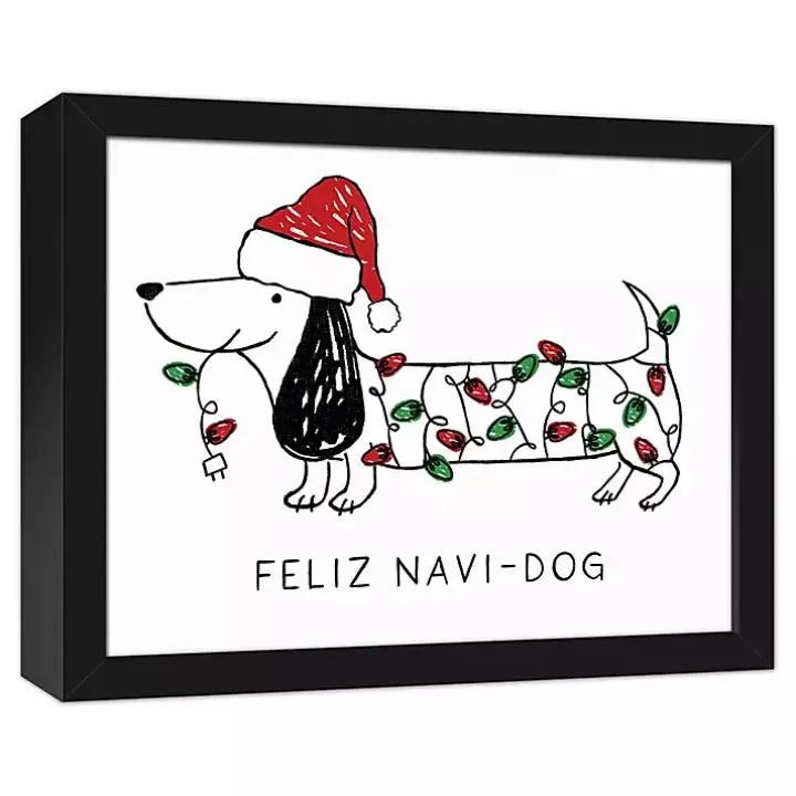Feliz Navidog Canvas Wall Plaque