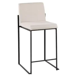 Fiji Beige Upholstered Counter Stools, Set of 3