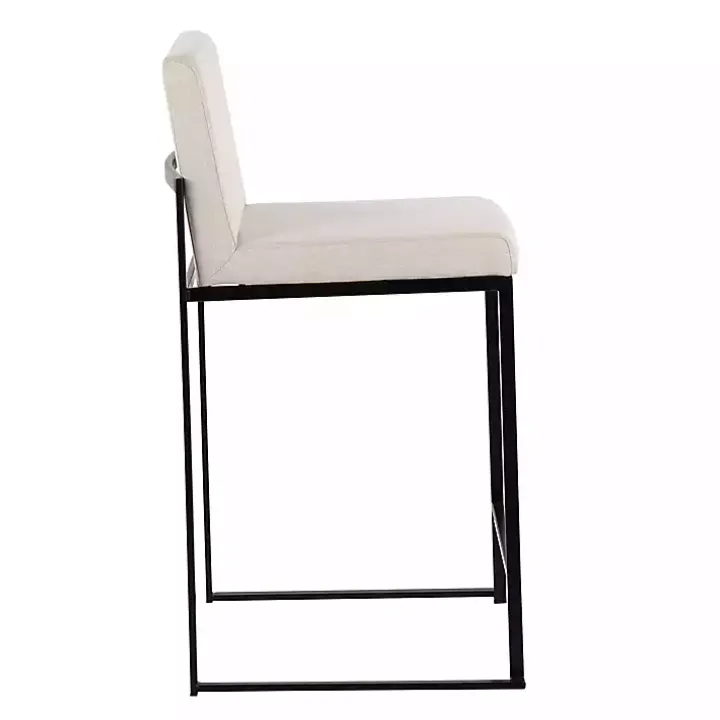 Fiji Beige Upholstered Counter Stools, Set of 3