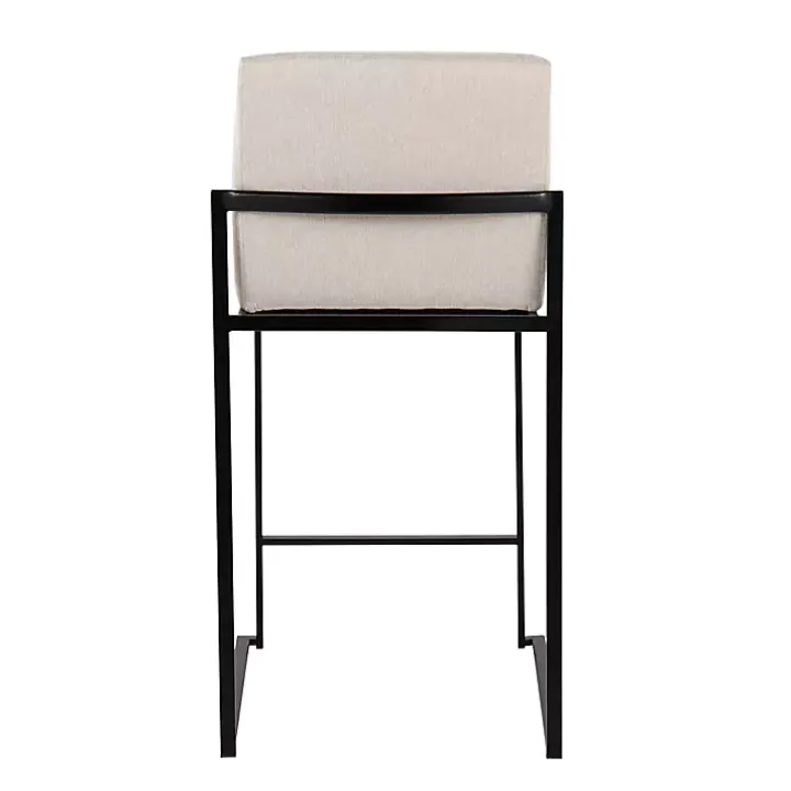 Fiji Beige Upholstered Counter Stools, Set of 3