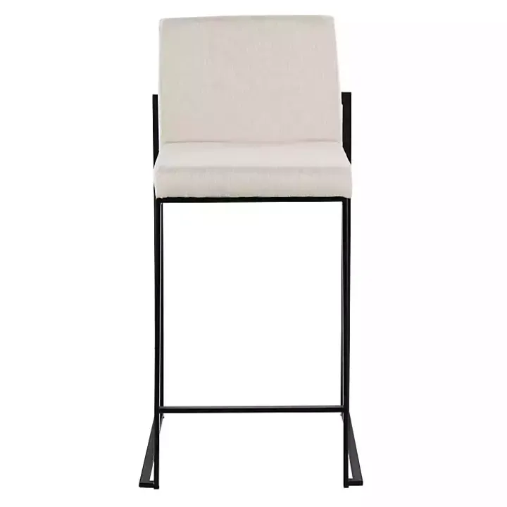 Fiji Beige Upholstered Counter Stools, Set of 3