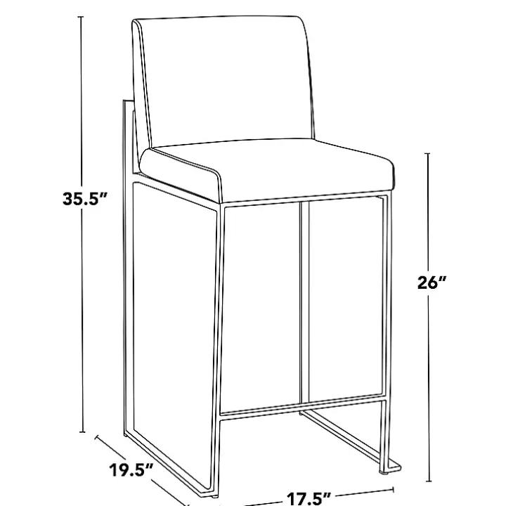 Fiji Beige Upholstered Counter Stools, Set of 3