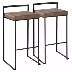 Fiji Brown Stackable Bar Stools, Set of 2