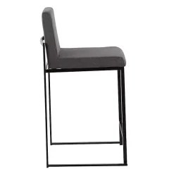 Fiji Charcoal Upholstered Counter Stools, Set of 3