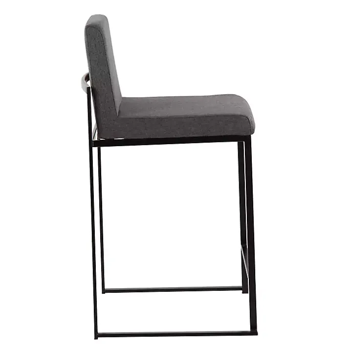 Fiji Charcoal Upholstered Counter Stools, Set of 3