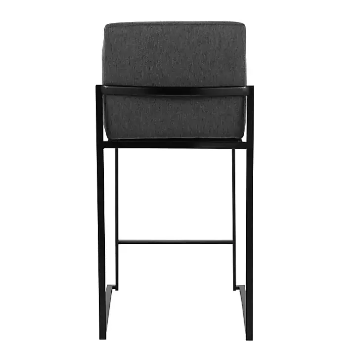 Fiji Charcoal Upholstered Counter Stools, Set of 3